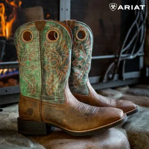 10042403 Ariat Mns Sport Rodeo Loco Brown/Roaring Turquoise