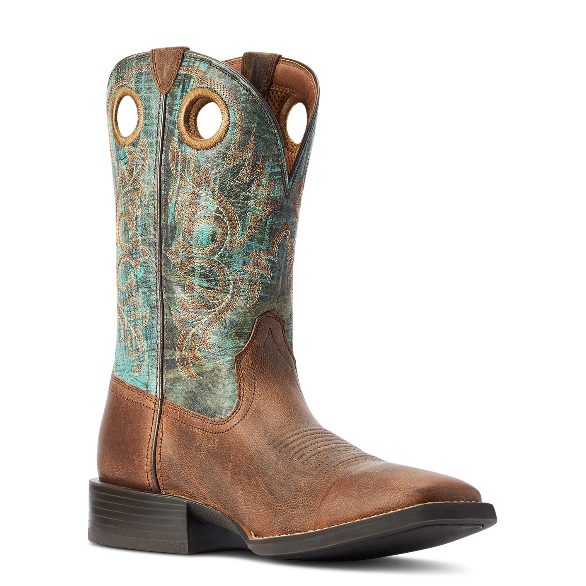 10042403 Ariat Mns Sport Rodeo Loco Brown/Roaring Turquoise