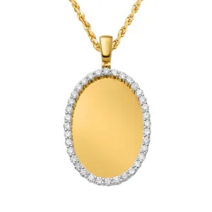 10k Yellow Gold Diamond Oval Memory Pendant 3 Ctw