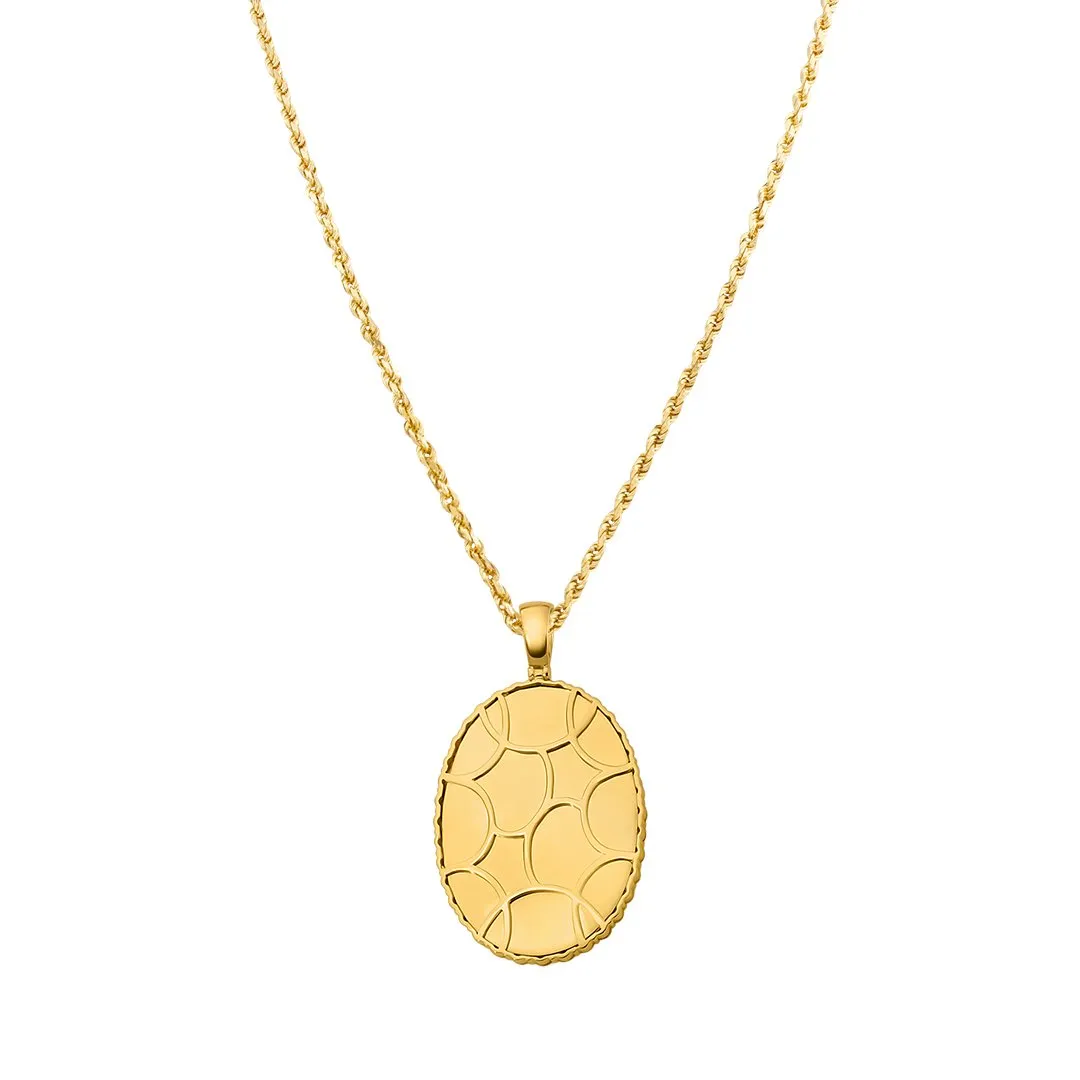 10k Yellow Gold Diamond Oval Memory Pendant 3 Ctw