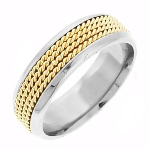 14K or 18K Two-Tone Gold Hand Braided Ring