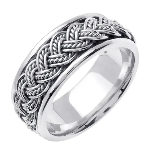 18K Yellow or White Hand Braided Ring Band