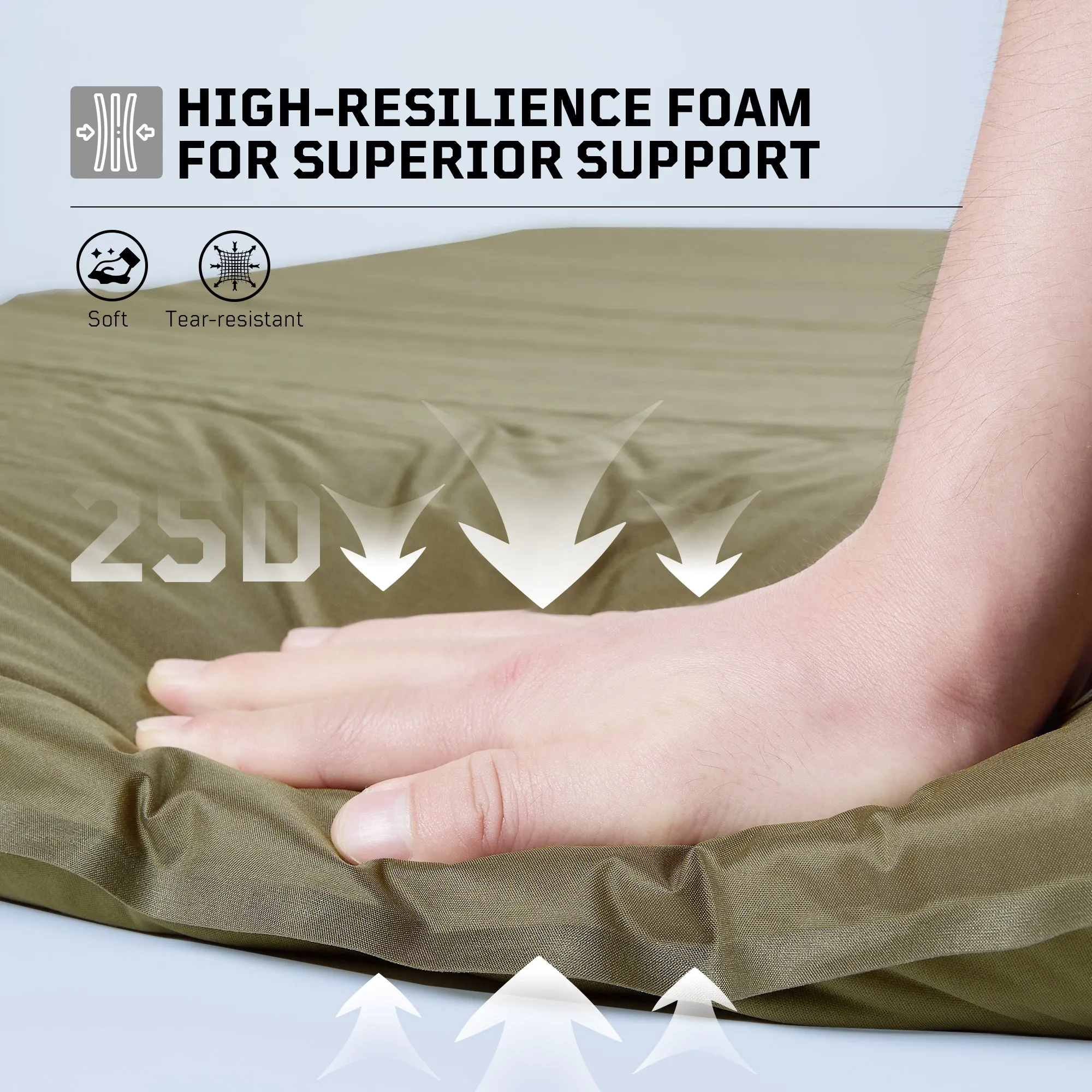 1TG Tactical Memory Foam Self-Inflating Sleeping Pad