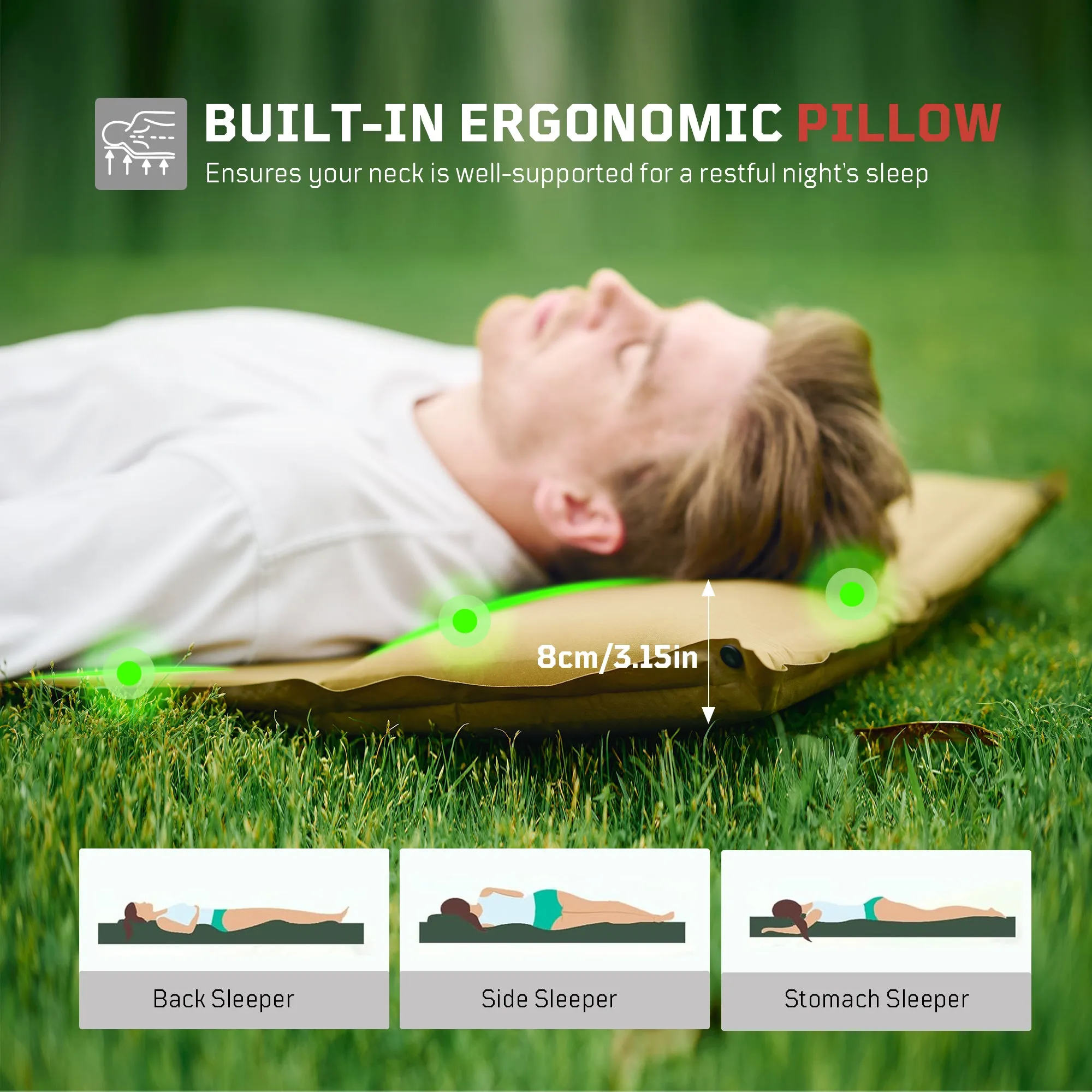1TG Tactical Memory Foam Self-Inflating Sleeping Pad