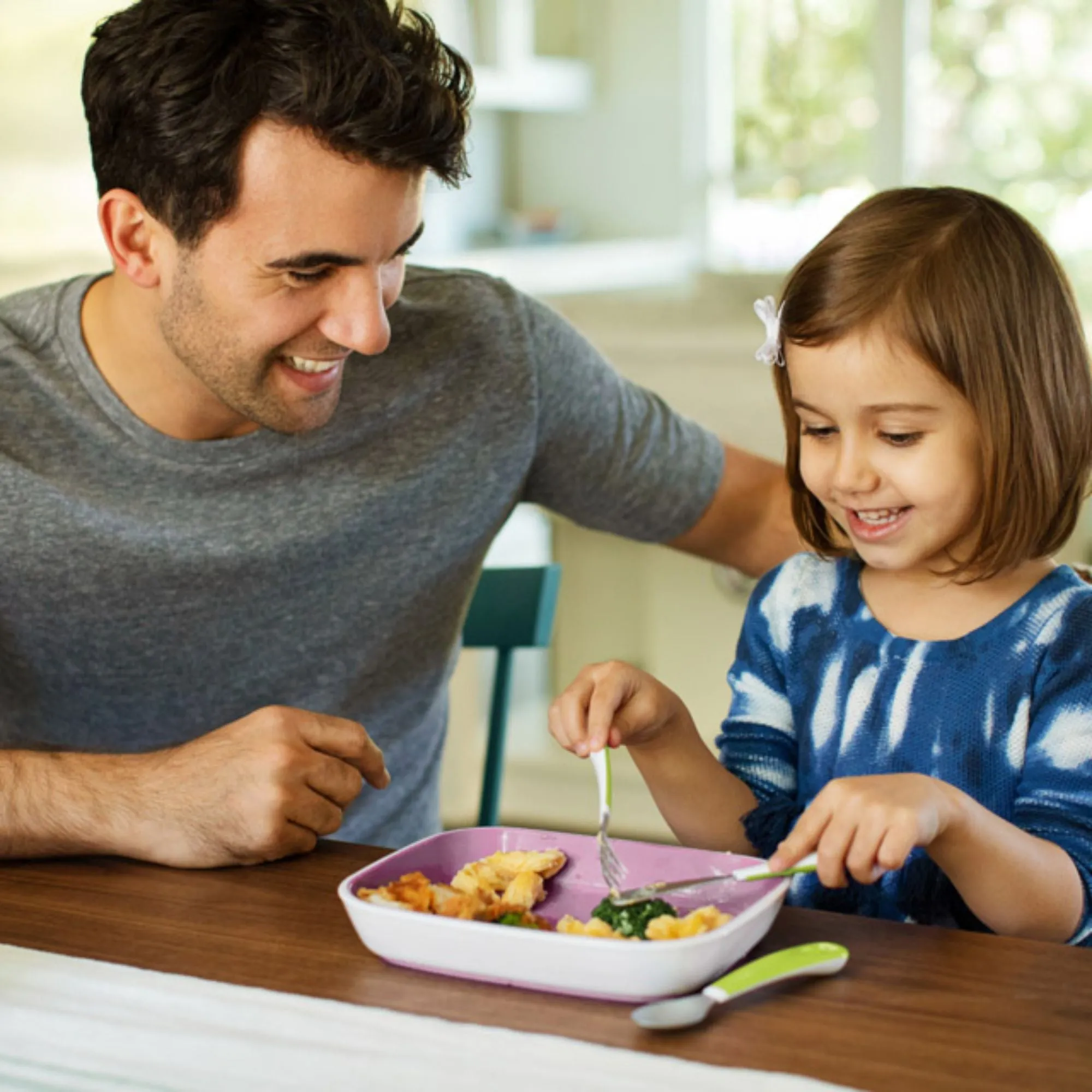 [2 Pack] Munchkin Splash™ Toddler Fork, Knife & Spoon Set (Blue)