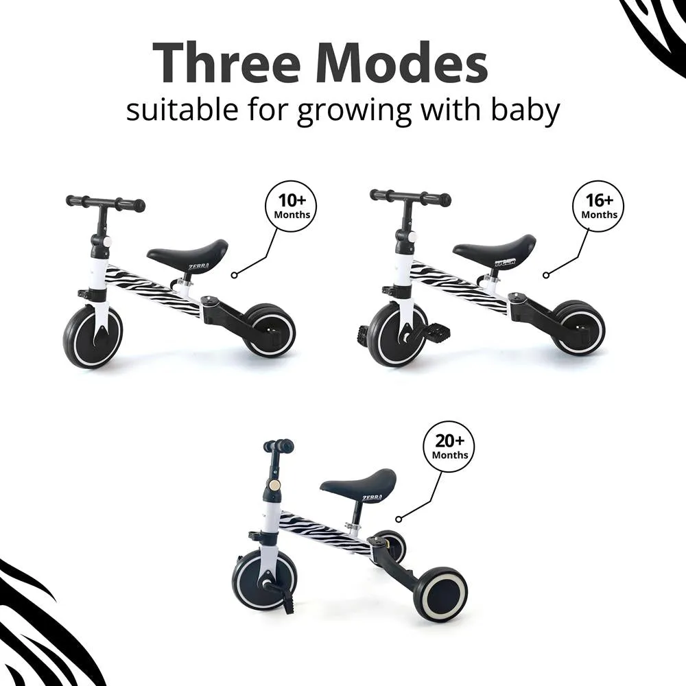 3 In 1 Kid Tricycles/Toddler Bike - Cute Toddler Bike For 10-36 Months Kids W/ Adjustable Seat Height And Removable Pedals