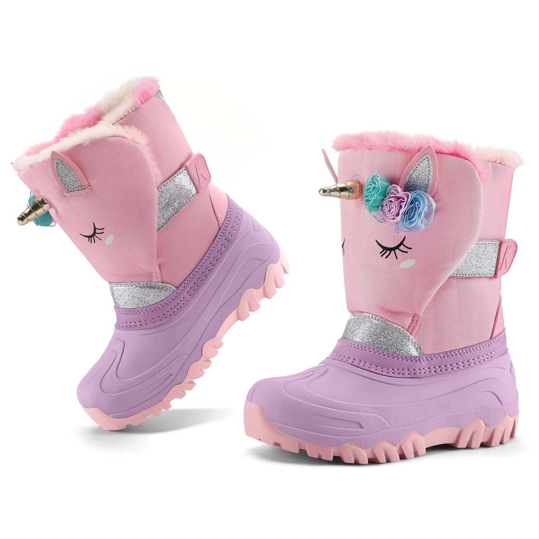 3D Unicorn Flower Snow Boots