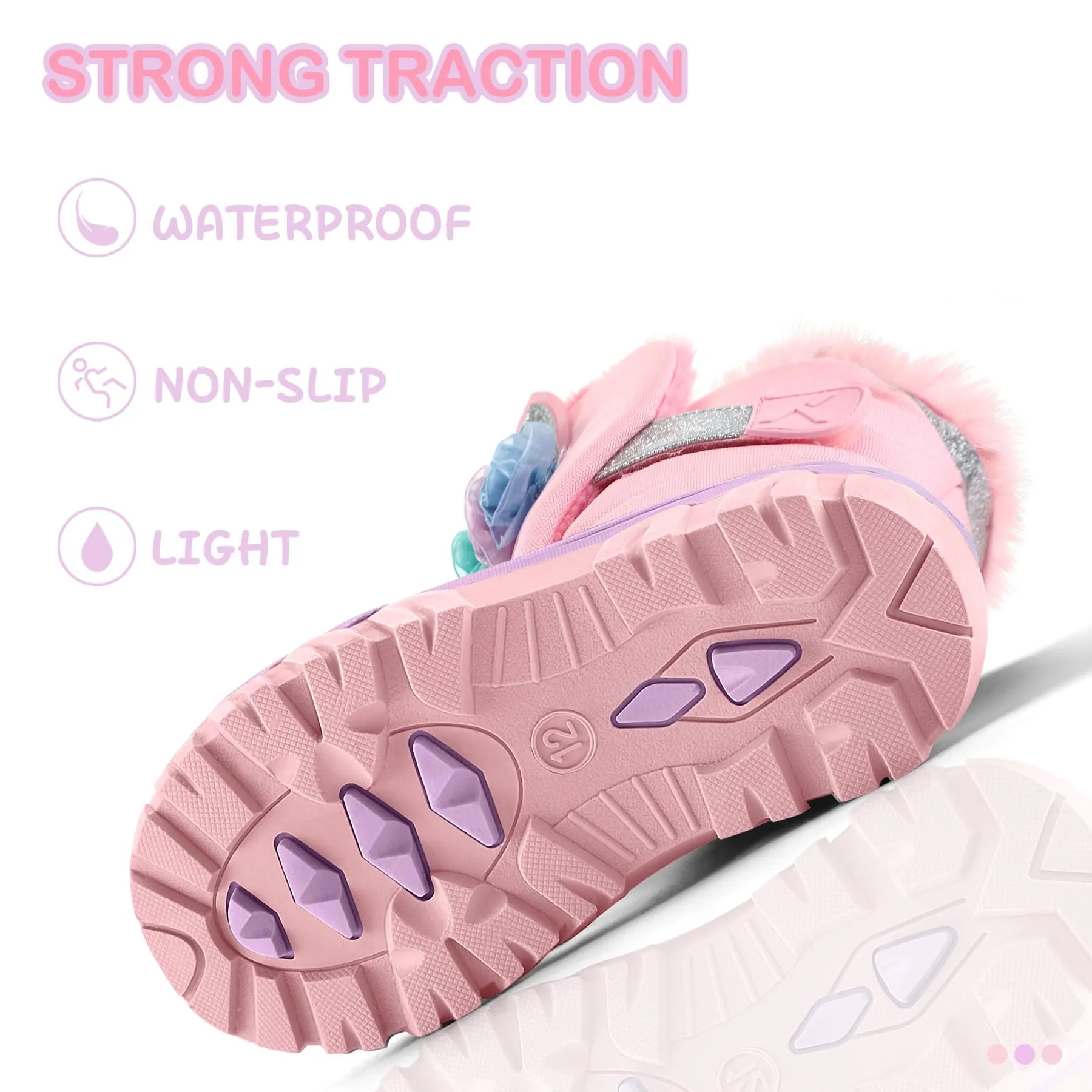 3D Unicorn Flower Snow Boots
