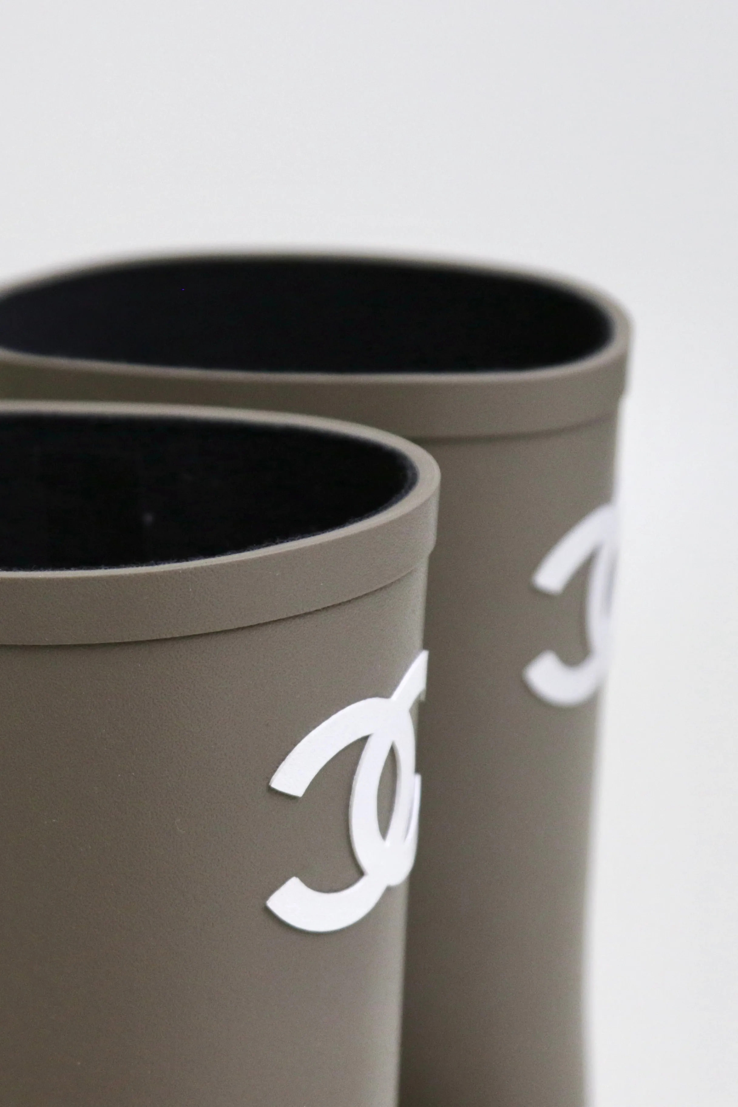 Army Green Rubber CC Logo Wellington Rain Boots