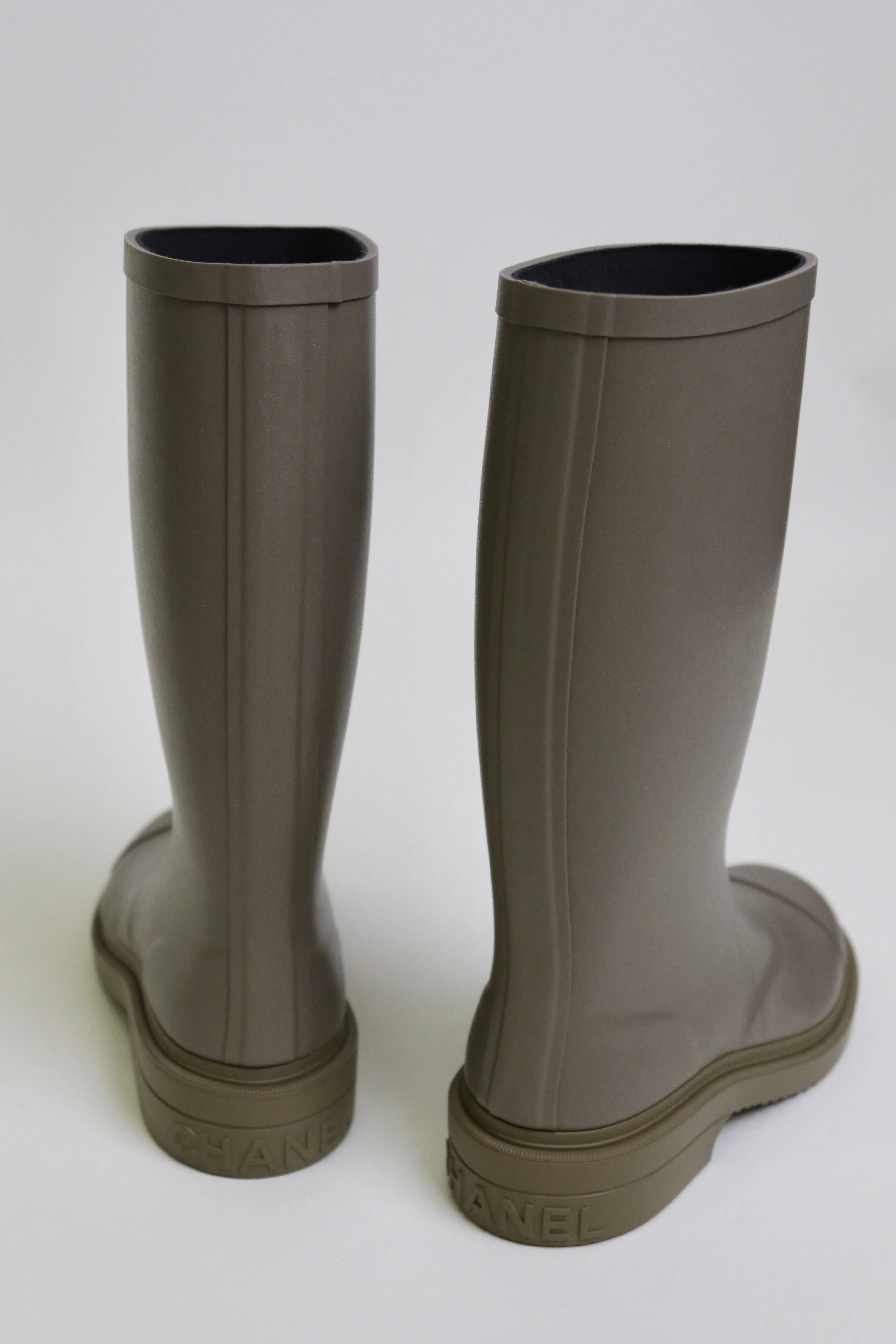 Army Green Rubber CC Logo Wellington Rain Boots