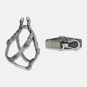 Ash Grey Dog Harness & Lead Set