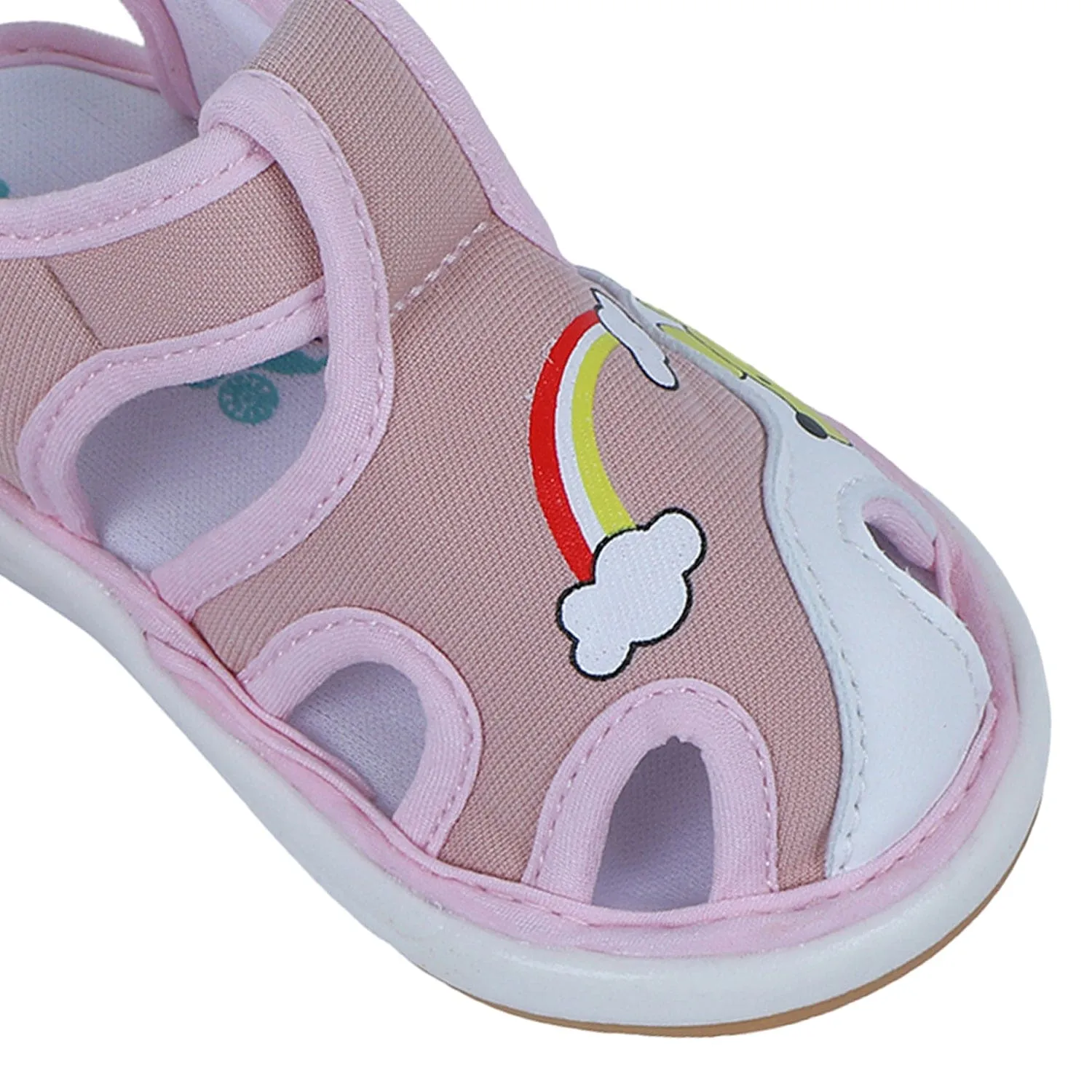 Baby Moo Rainbow Chu-Chu Sound Breathable Anti-Skid Sandals - Pink