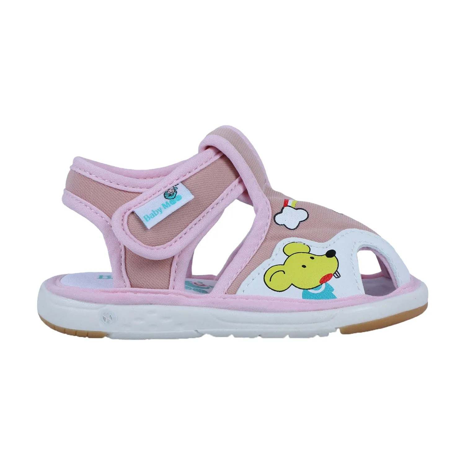 Baby Moo Rainbow Chu-Chu Sound Breathable Anti-Skid Sandals - Pink