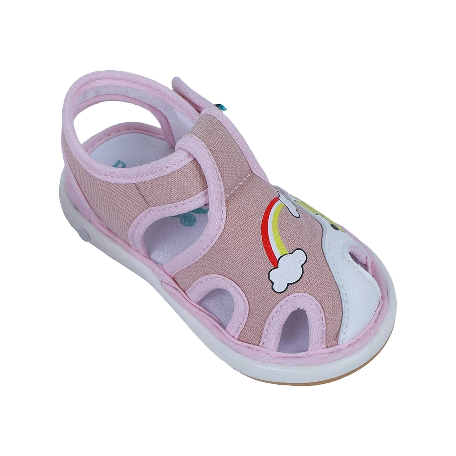 Baby Moo Rainbow Chu-Chu Sound Breathable Anti-Skid Sandals - Pink