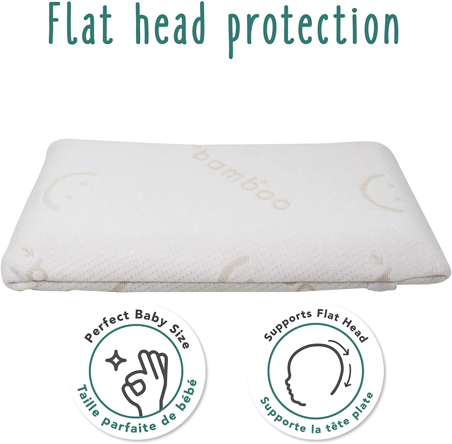 Baby Works Baby's 1st Pillow with Bamboo Pillowcase, Off-White! Suitable for 3 months & above!