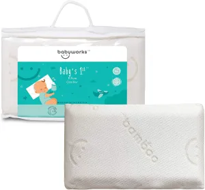 Baby Works Baby's 1st Pillow with Bamboo Pillowcase, Off-White! Suitable for 3 months & above!