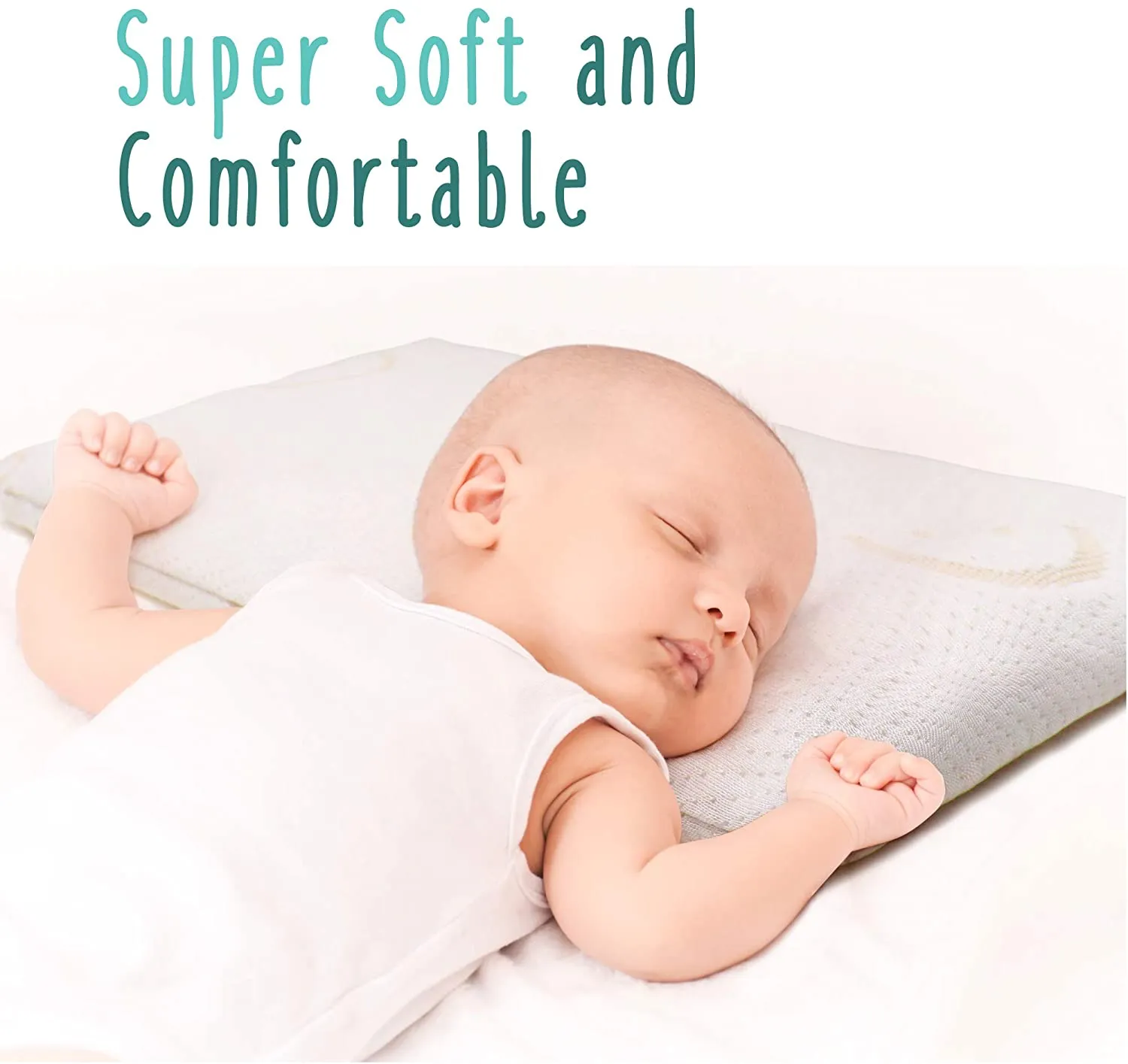 Baby Works Baby's 1st Pillow with Bamboo Pillowcase, Off-White! Suitable for 3 months & above!