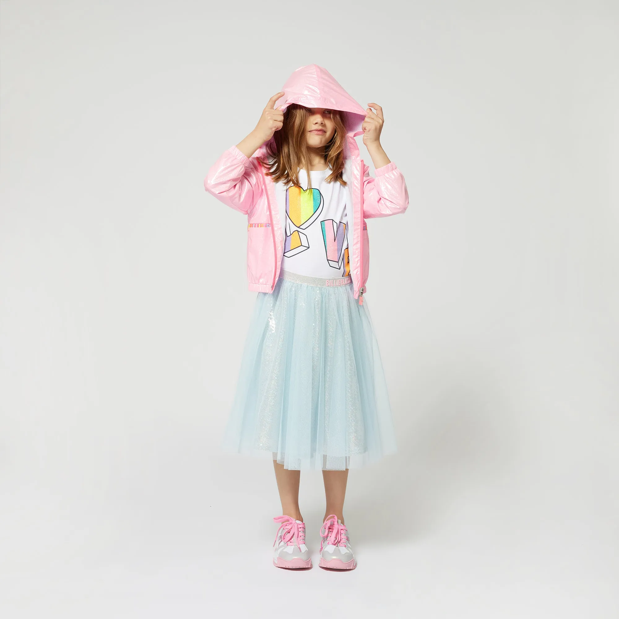 Billieblush Girls Pink Full Zip Windbreaker Jacket