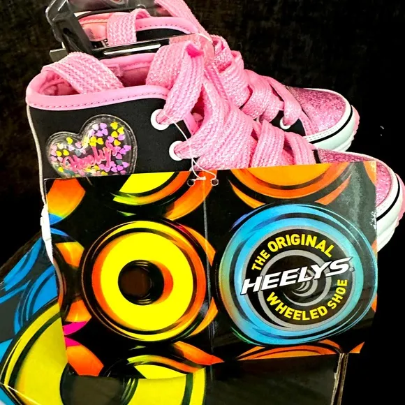 Black and Pink Heelys.