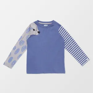 Blue Leopard Applique Top