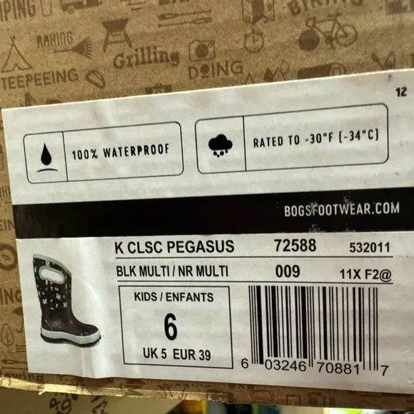 Bogs Kids Classic Rain Boot Size 6 M Big Kid