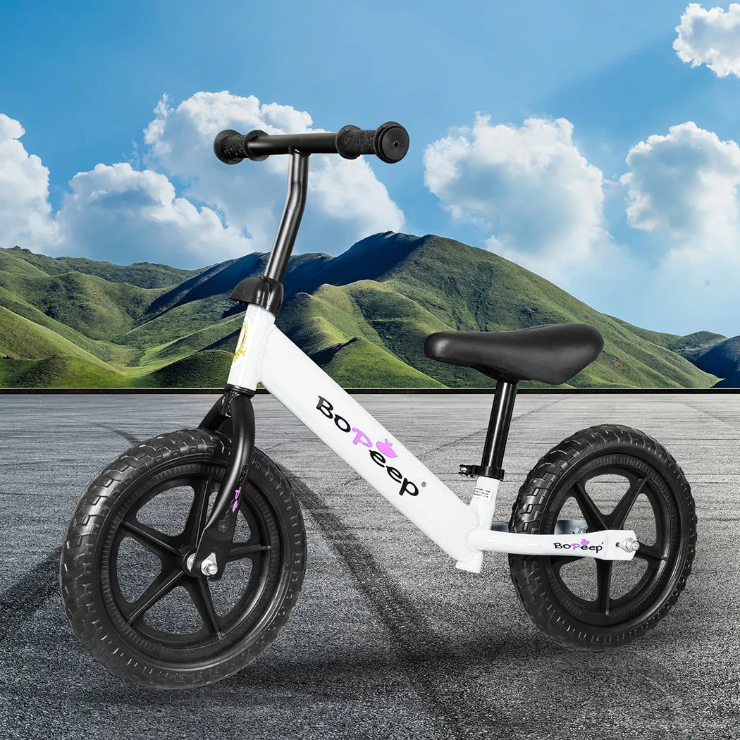 BoPeep Kids Balance Bike Ride On Toys White
