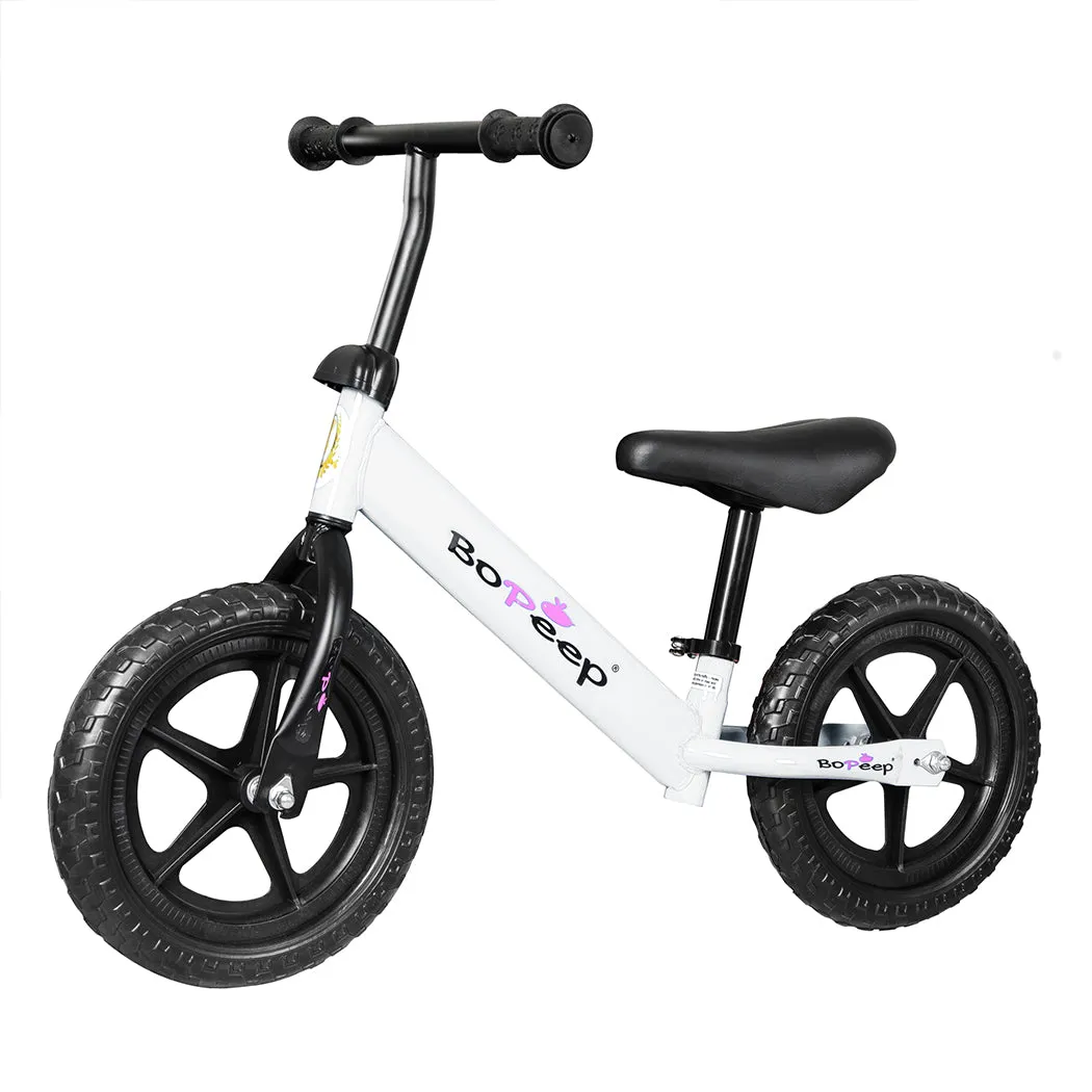 BoPeep Kids Balance Bike Ride On Toys White