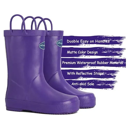 Boy&Girl Rain Boots Waterproof  Purple-KomForme