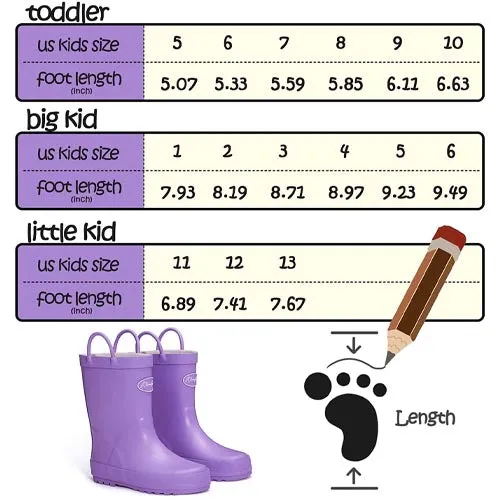 Boy&Girl Rain Boots Waterproof  Purple-KomForme