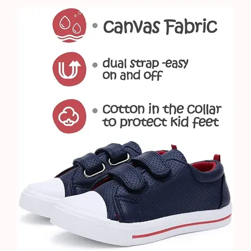 Boys and Girls Toddler Sneakers Navy PU - KKomForme