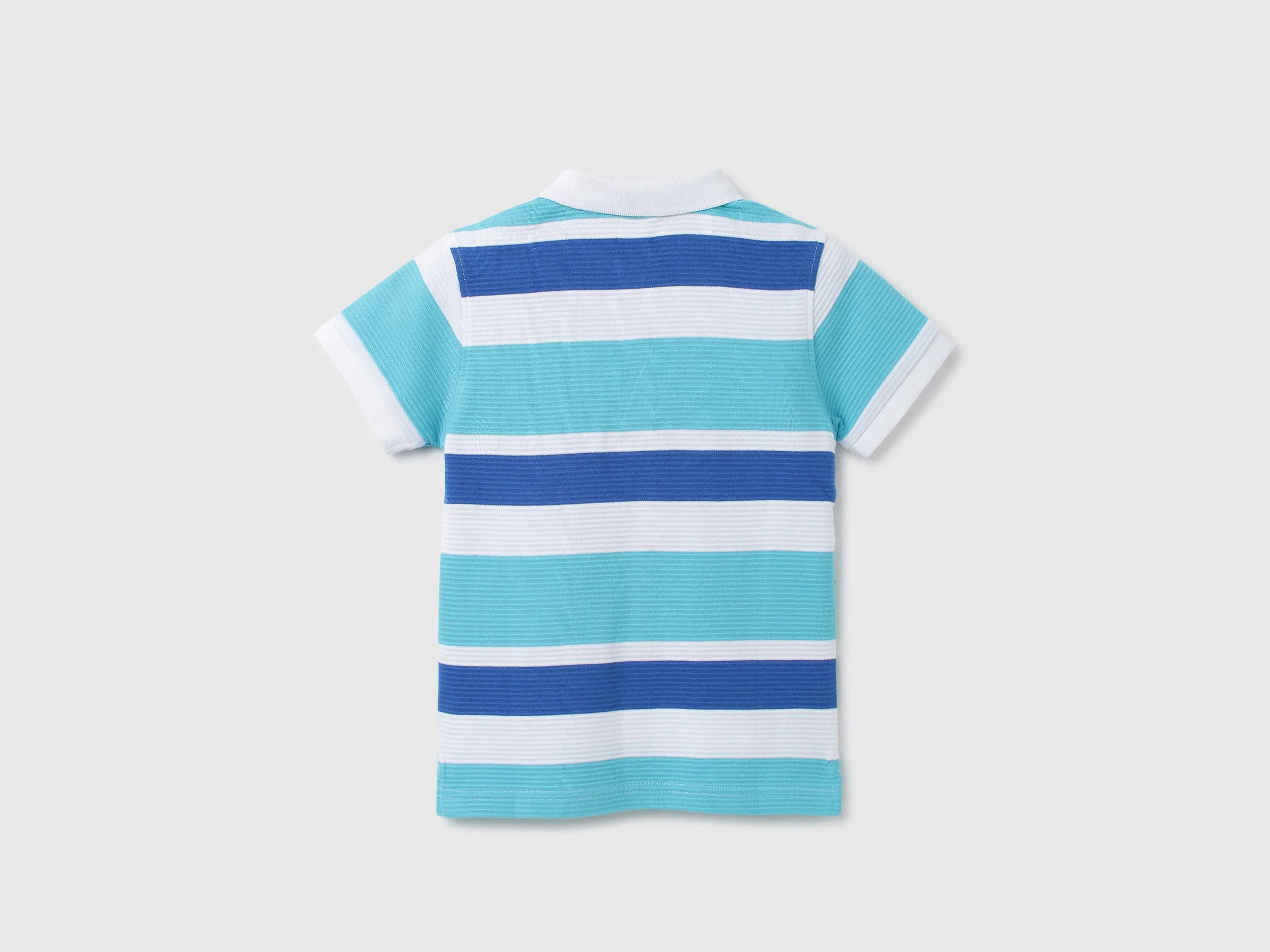 Boys Striped Polo Collar T-Shirt