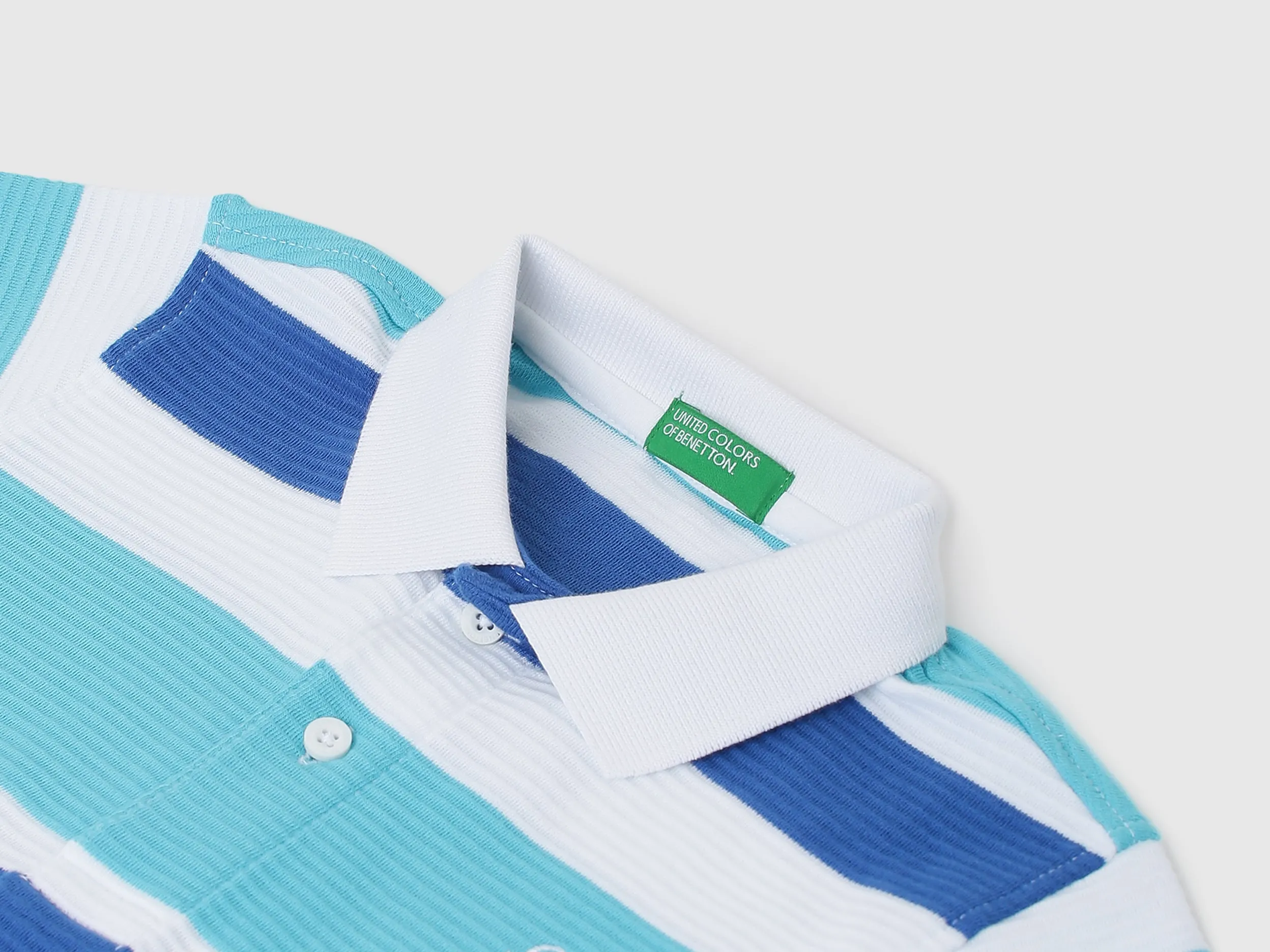 Boys Striped Polo Collar T-Shirt