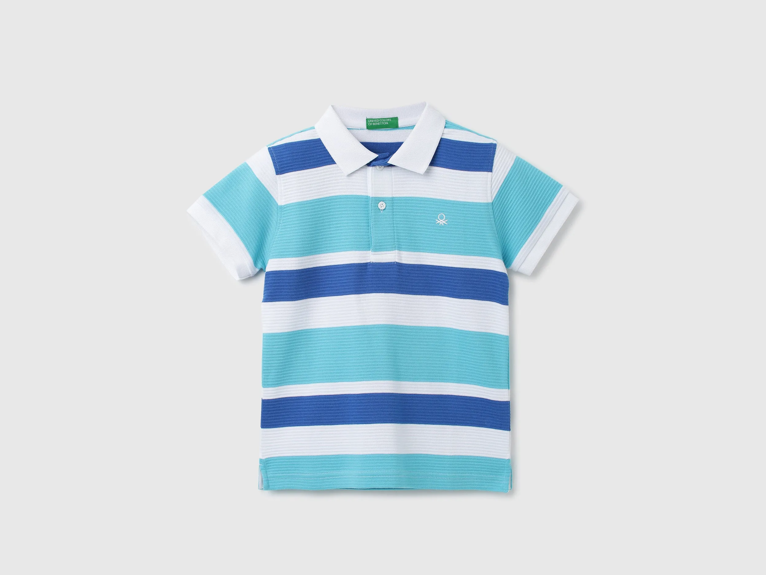 Boys Striped Polo Collar T-Shirt