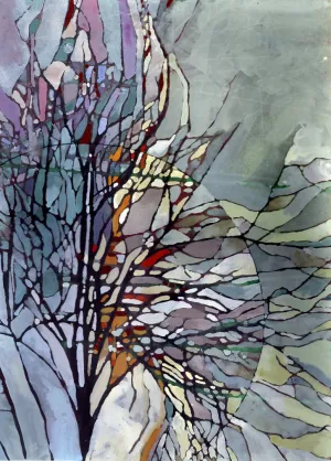 Burning Bush Original Painting by Nancy Tobin - Abstract
