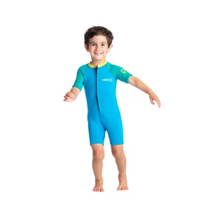 C-Skins C-Kid Baby Shortie Wetsuit  - Cyan/Green/Aurora Yellow