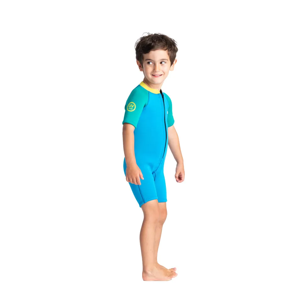C-Skins C-Kid Baby Shortie Wetsuit  - Cyan/Green/Aurora Yellow