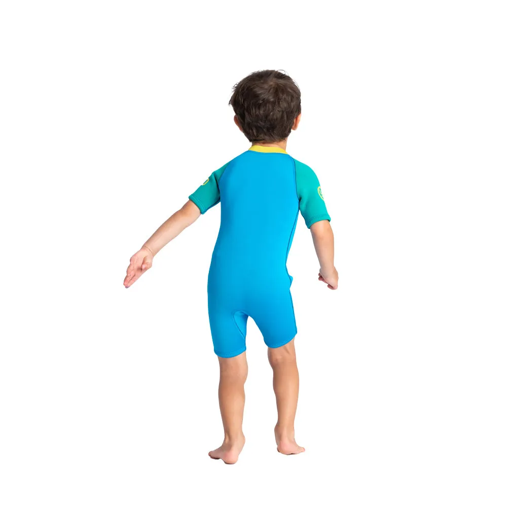 C-Skins C-Kid Baby Shortie Wetsuit  - Cyan/Green/Aurora Yellow