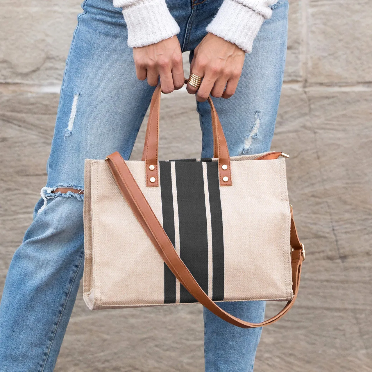 Canvas Stripe Tote