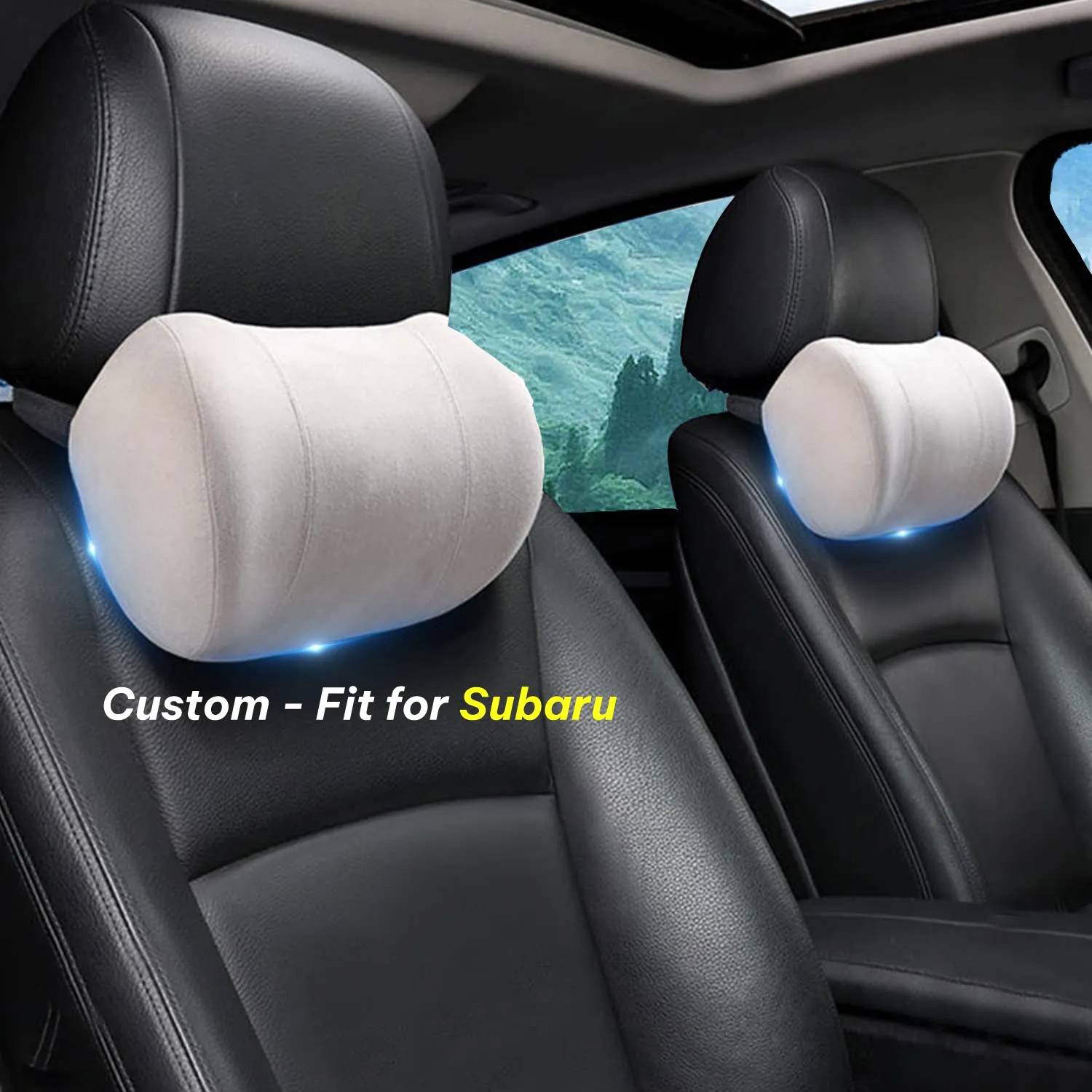 Car Headrest (2 PCS), Custom-Fit For Car, Update Version Premium Memory Foam Car Neck Pillow WATS227