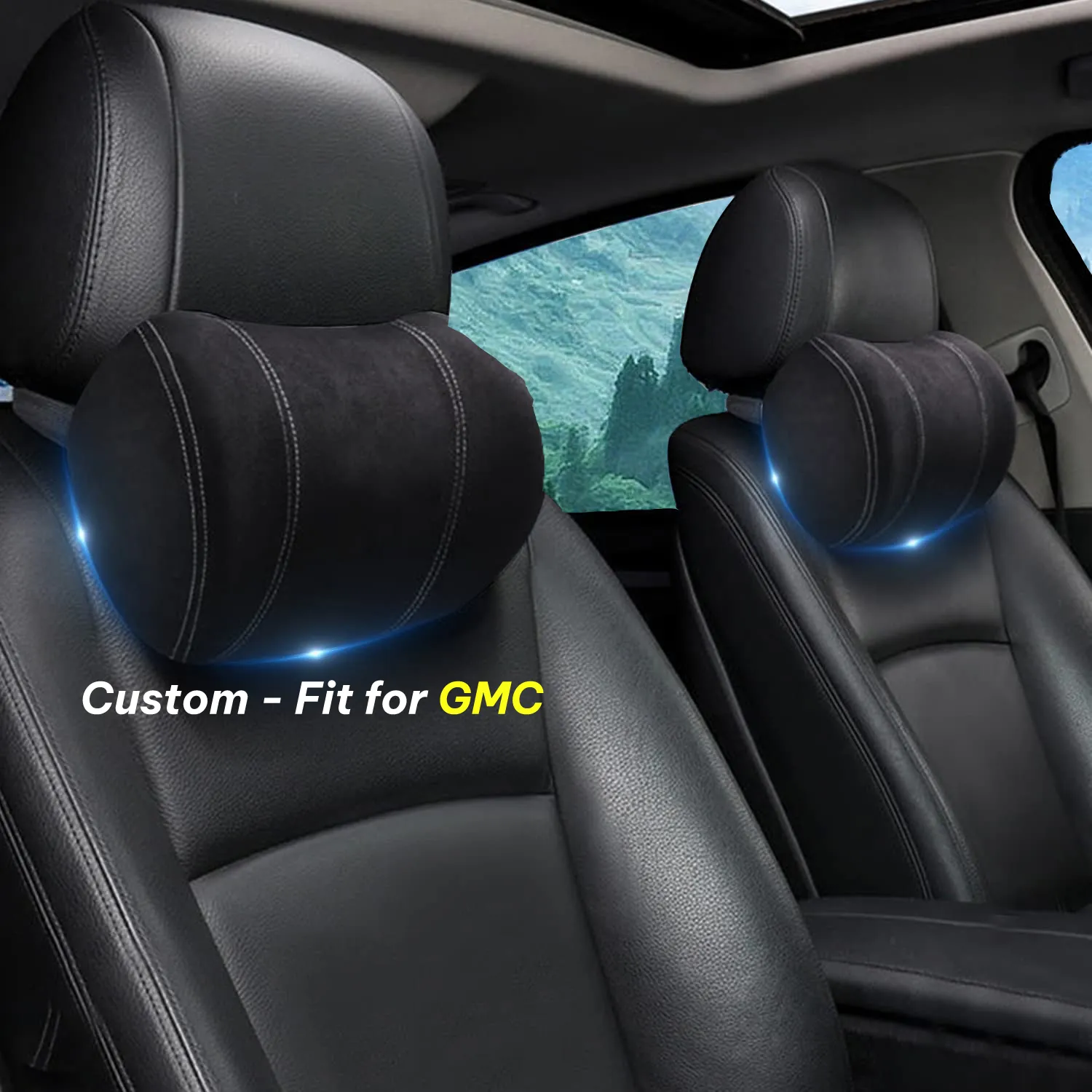 Car Headrest (2 PCS), Custom-Fit For Car, Update Version Premium Memory Foam Car Neck Pillow WAWQ227