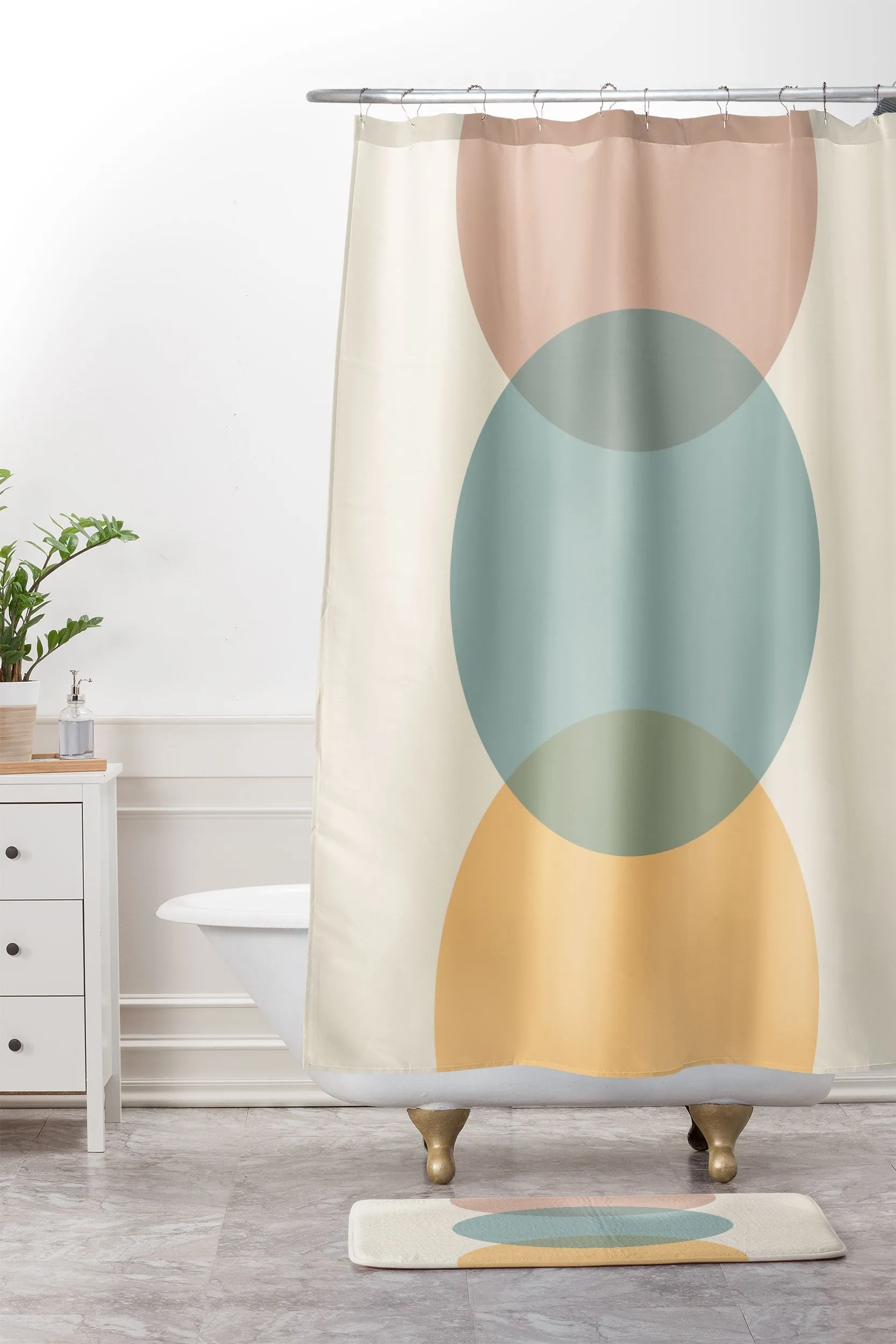 CIRCLE GRADIENT MELON MEMORY FOAM BATH MAT