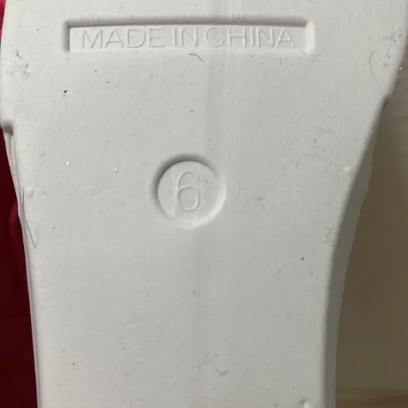 COACH Red Rubber Rain Boot - Pearl Signature Monogram New York Women's size 6
