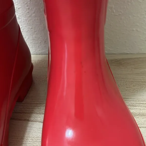 COACH Red Rubber Rain Boot - Pearl Signature Monogram New York Women's size 6