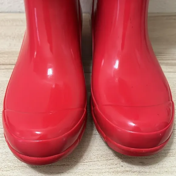 COACH Red Rubber Rain Boot - Pearl Signature Monogram New York Women's size 6