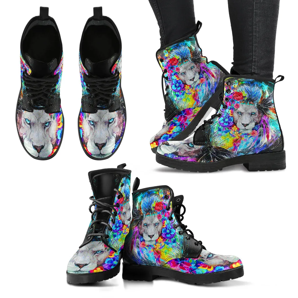 Colorful Lion Handcrafted Boots