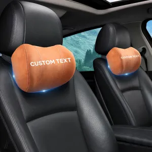 Custom Text For Car Headrest (2 PCS), Compatible with All Cars, 2023 Update Version Premium Memory Foam Car Neck Pillow AR15985