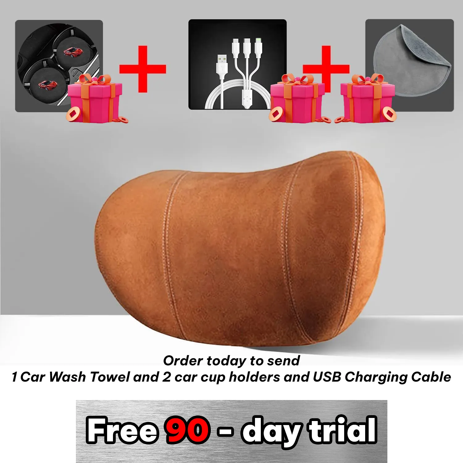 Custom Text For Car Headrest (2 PCS), Compatible with All Cars, 2023 Update Version Premium Memory Foam Car Neck Pillow MS15985