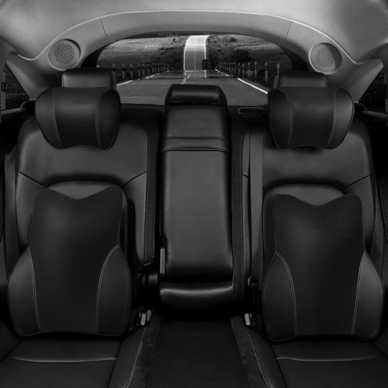 Custom Text For Car Headrest Neck Pillow and Lumbar Support Back Cushion Kit, Compatible with All Cars, Memory Foam Erognomic Design Universal Fit Muscle Pain and Tension Relief for Car Seat AR13992