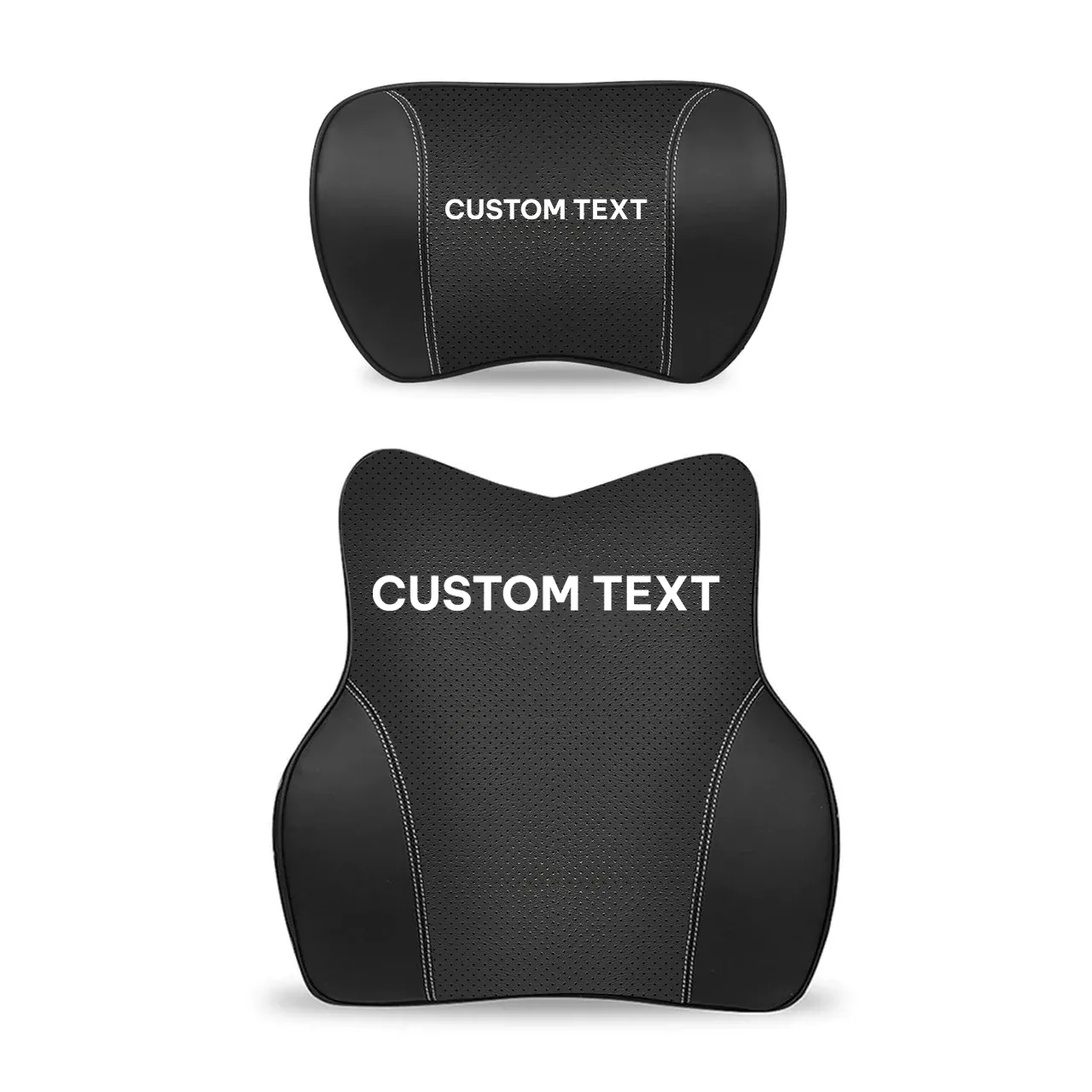 Custom Text For Car Headrest Neck Pillow and Lumbar Support Back Cushion Kit, Compatible with All Cars, Memory Foam Erognomic Design Universal Fit Muscle Pain and Tension Relief for Car Seat WQ13992