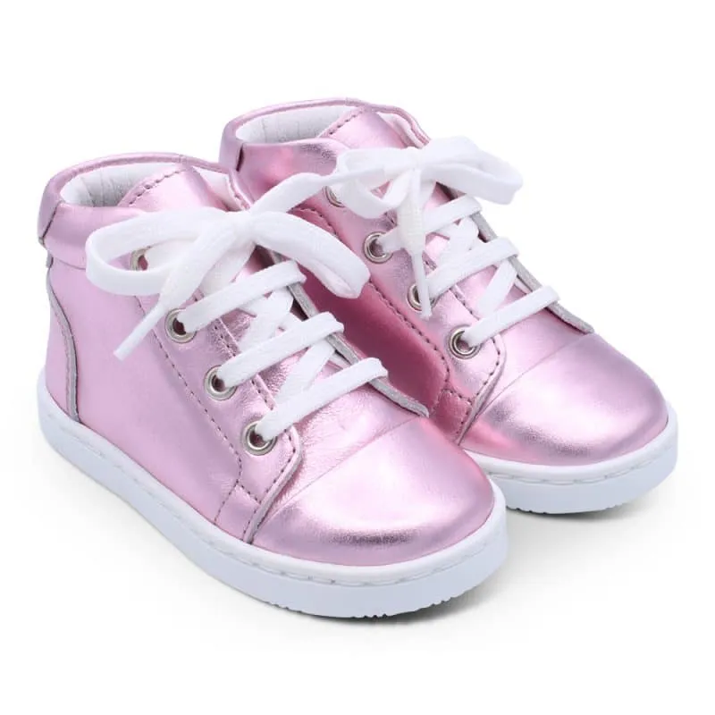 'Daniela' Girls Metallic Pink High-Tops